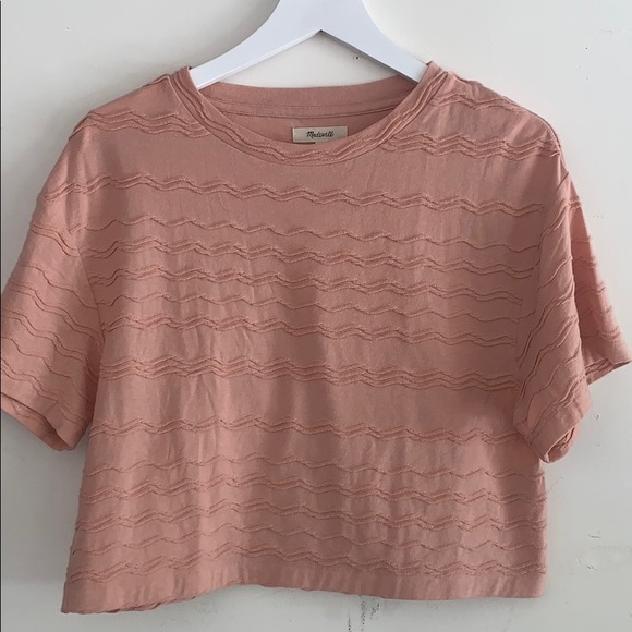 Madewell Tops - Madewell Scalloped Stripe Crop Tee